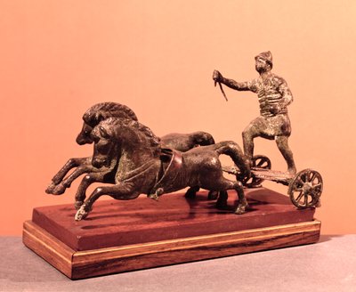 Roman Chariot Pulled by Two Galloping Horses by Gallo Roman